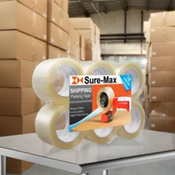 Sure-Max Extra-Wide Shipping & Packing Tape (3" X 110 Yard/330' Each) - Moving & Adhesive Carton Sealing - 2.0mil Clear - 18 Rolls -Creative Office Outlet Store GUEST 97ffe545 cde5 4436 87c3 19a8203cc178