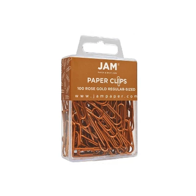 JAM Paper Colored Standard Paper Clips Small 1 Inch Rose Gold Paperclips 21832057A 2 JAM Paper Colored Standard Paper Clips Small 1 Inch Rose Gold Paperclips 21832057A - Image 2