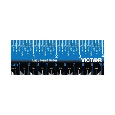 Victor Easy Read Stainless Steel Ruler Standard/Metric 12" Blue EZ12SBL 1 Victor Easy Read Stainless Steel Ruler Standard/Metric 12" Blue EZ12SBL