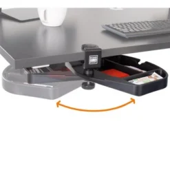 Clamp-On Desk Organizer – 13.5” Swivel Pen Tray With 4 Storage Compartments – Black – Stand Steady -Creative Office Outlet Store GUEST a381cf03 3b91 4454 b001 727f5b616e3a