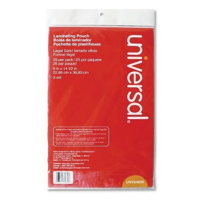 Universal Clear Laminating Pouches 3 Mil 9 X 14 1/2 25/Pack 84630 5 Universal Clear Laminating Pouches 3 Mil 9 X 14 1/2 25/Pack 84630 - Image 5