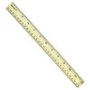 Westcott 12" Hole Punched Wood Ruler, Inches/Metric, W/Metal Edge, Pack Of 36