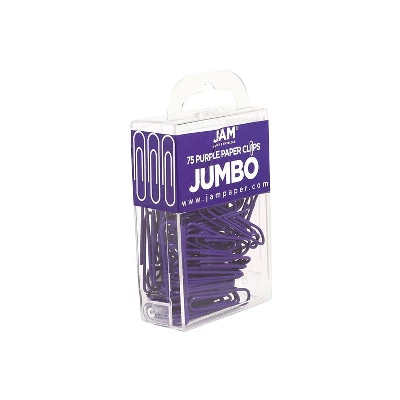 JAM Paper Colored Jumbo Paper Clips Large 2 Inch Purple Paperclips 42186879A 2 JAM Paper Colored Jumbo Paper Clips Large 2 Inch Purple Paperclips 42186879A - Image 2