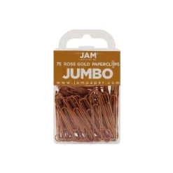 JAM Paper Jumbo Smooth Paper Clip Rose Gold 3/Pack 21832059B