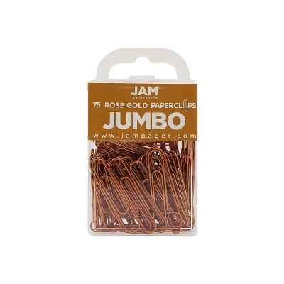 JAM Paper Jumbo Smooth Paper Clip Rose Gold 3/Pack 21832059B 1 JAM Paper Jumbo Smooth Paper Clip Rose Gold 3/Pack 21832059B