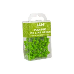 JAM Paper Colored Pushpins Lime Green Push Pins 2 Packs Of 100 522416893A