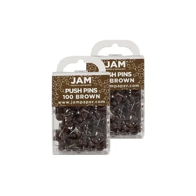 JAM Paper Colored Pushpins Chocolate Brown Push Pins 2 Packs Of 100 222419049A 3 JAM Paper Colored Pushpins Chocolate Brown Push Pins 2 Packs Of 100 222419049A - Image 3