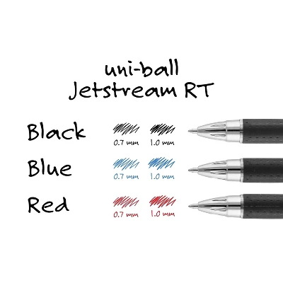Uni-ball Uni Jetstream RT Retractable Ballpoint Pen Medium Point 1.0mm Black Ink Dozen (73832) 6 Uni-ball Uni Jetstream RT Retractable Ballpoint Pen Medium Point 1.0mm Black Ink Dozen (73832) - Image 6