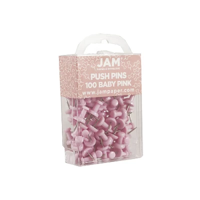 JAM Paper Colored Pushpins Baby Pink Push Pins 2 Packs Of 100 (222419048A) 1 JAM Paper Colored Pushpins Baby Pink Push Pins 2 Packs Of 100 (222419048A)