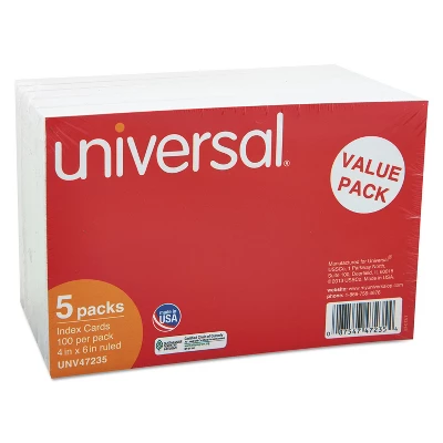 UNIVERSAL Ruled Index Cards 4 X 6 White 500/Pack 47235 2 UNIVERSAL Ruled Index Cards 4 X 6 White 500/Pack 47235 - Image 2