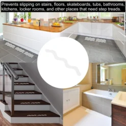 Unique Bargains Non Slip Bathtub Stickers Safety Shower Treads Adhesive Decal S Shape With Scraper For Tub Shower White 0.6 Ft X 0.5 Inch 7 Unique Bargains Non Slip Bathtub Stickers Safety Shower Treads Adhesive Decal S Shape With Scraper For Tub Shower White 0.6 Ft X 0.5 Inch -Creative Office Outlet Store GUEST ba87049f 2663 4868 88be b1b7570db515