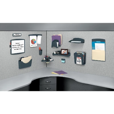 Fellowes Plastic Partition Additions Clips 1 1/4 X 1 7/8 Dark Graphite 4/Pack 75270 1 Fellowes Plastic Partition Additions Clips 1 1/4 X 1 7/8 Dark Graphite 4/Pack 75270