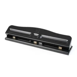 2pk Adjustable 3-Hole Paper Punch Black - Charles Leonard
