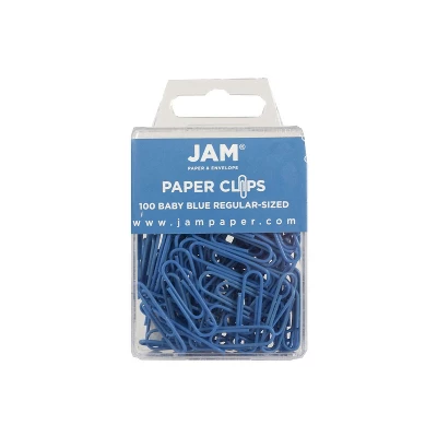JAM Paper Colored Standard Paper Clips Small 1 Inch Baby Blue Paperclips 221819033B 1 JAM Paper Colored Standard Paper Clips Small 1 Inch Baby Blue Paperclips 221819033B