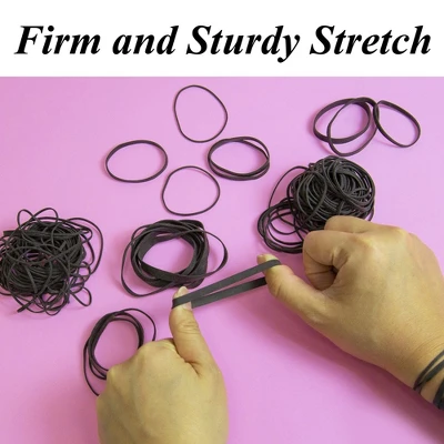 BAZIC Products Rubber Bands, Assorted Sizes, Black, 2 Oz./56.70 G Per Pack, 12 Packs 2 BAZIC Products Rubber Bands, Assorted Sizes, Black, 2 Oz./56.70 G Per Pack, 12 Packs - Image 2