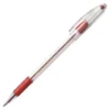 Pentel R.S.V.P. Refillable Ballpoint Pen, 1 Mm Medium Tip, Red Ink, Clear Barrel, Pack Of 12