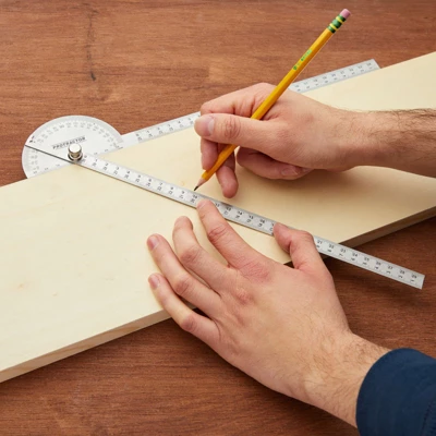 Okuna Outpost 30cm Stainless Steel Swing Arm Angle Protractor For Construction, Woodworking, Engineering, Architecture, 7.9 X 5.1 In 2 Okuna Outpost 30cm Stainless Steel Swing Arm Angle Protractor For Construction, Woodworking, Engineering, Architecture, 7.9 X 5.1 In - Image 2