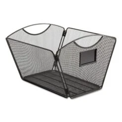 Safco Onyx Mesh Desktop Tub File Storage Box Letter Black 2162BL
