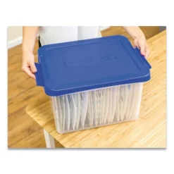 Bankers Box Heavy Duty Plastic File Storage Locking Lid Letter/Legal Clear/Blue 2/Pack 0086202 -Creative Office Outlet Store GUEST d220eaeb 81ed 4fe3 a8f9 bbb0ef13bda4