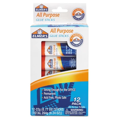Elmer's Disappearing Glue Stick 0.77 Oz 12/Pack E517 1 Elmer's Disappearing Glue Stick 0.77 Oz 12/Pack E517