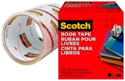 Scotch 845 Book Tape, 4 Inches X 15 Yards, 3 Inch Core, Crystal Clear