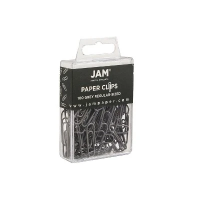 JAM Paper Colored Standard Paper Clips Small 1 Inch Grey Paperclips 2 Packs Of 100 (21830626a) 2 JAM Paper Colored Standard Paper Clips Small 1 Inch Grey Paperclips 2 Packs Of 100 (21830626a) - Image 2