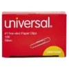Universal Nonskid Paper Clips Wire No. 1 Silver 1000/Pack 72230