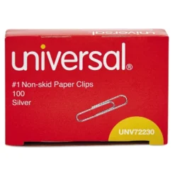 Universal Nonskid Paper Clips Wire No. 1 Silver 1000/Pack 72230