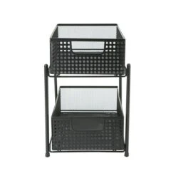 Mind Reader Metal Mesh Heavy Duty Organizer [2 TIER] Slide Out Basket Drawer For Kitchen, Bathroom, Office Desk (BLACK) -Creative Office Outlet Store GUEST e48adbc3 0cad 4318 a5a6 a1ca6cb1c696