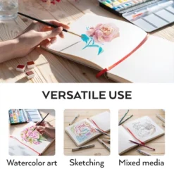 Arteza Gray Linen Hardcover Watercolor Paper Pad With Inner Pocket, 8.25"x8.25", 34 Sheets - 2 Pack 7 Arteza Gray Linen Hardcover Watercolor Paper Pad With Inner Pocket, 8.25"x8.25", 34 Sheets - 2 Pack -Creative Office Outlet Store GUEST e546f61a 1de9 4b1d 8b67 c6b9550e18aa