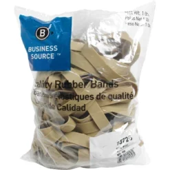 Business Source Rubber Bands Size 105 1 Lb./BG 5"x5/8" Natural Crepe 15726