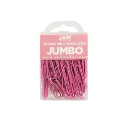 JAM Paper Jumbo Paper Clips Pink 3/Pack (42186873B)