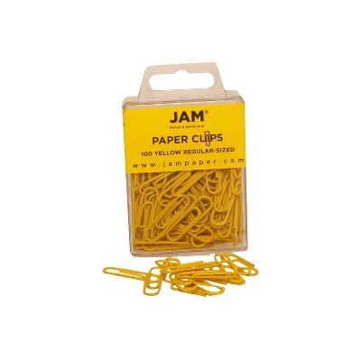 JAM Paper Colored Standard Paper Clips Small 1 Inch Yellow Paperclips 2183756A 1 JAM Paper Colored Standard Paper Clips Small 1 Inch Yellow Paperclips 2183756A