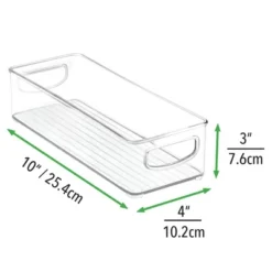 MDesign Small Plastic Office Storage Container Bin With Handles, 6 Pack - Clear -Creative Office Outlet Store GUEST f0a27d0c ab2f 4731 8c6a 5fe9b77c8651