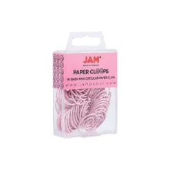 JAM Paper Colored Circular Paper Clips Round Paperclips Baby Pink 2187132B